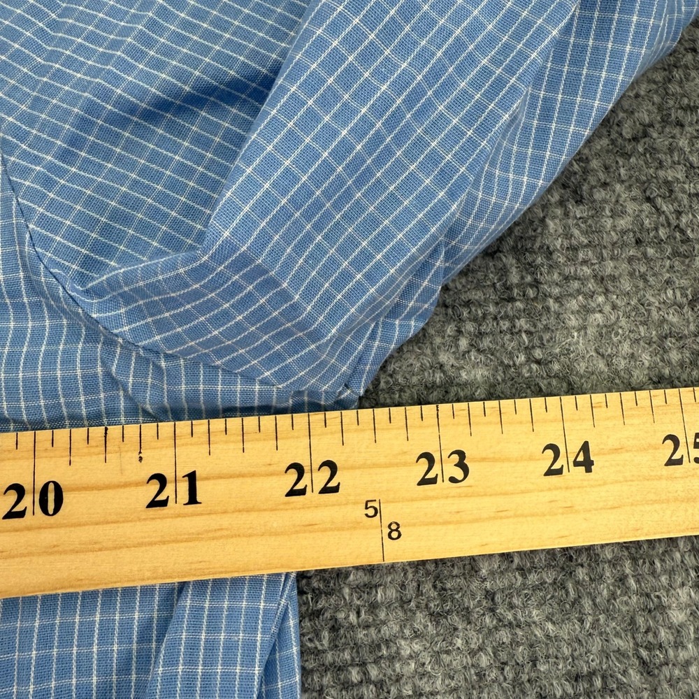 Nemesis Dress Shirt Mens 17 35-36 Blue White Windowpane Check Long Sleeve - Picture 6 of 15